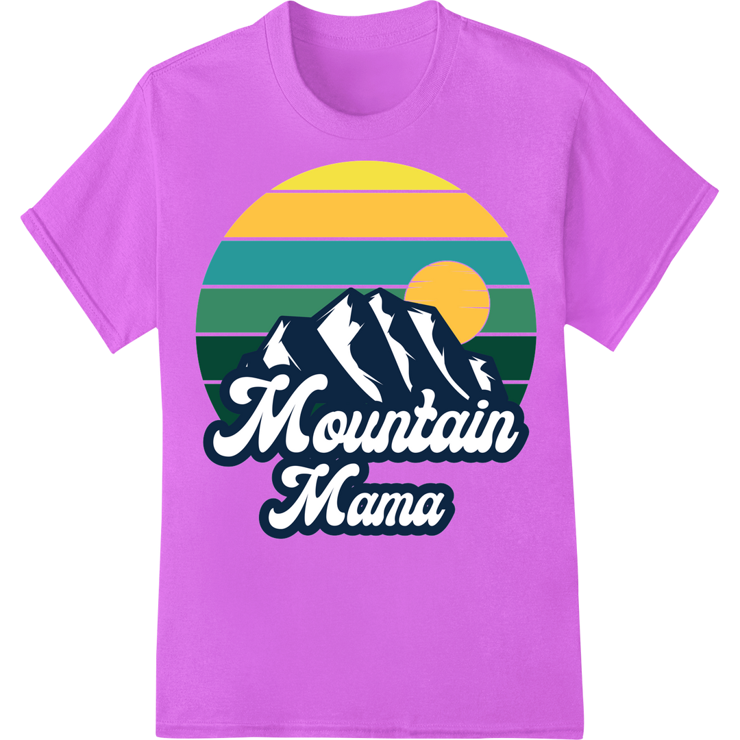 Mountain Mama DTF Print Heat Transfer | Outdoor Adventure on purple shirt - SUPERDTF-DTF Prints-DTF Transfers-Custom DTF Prints