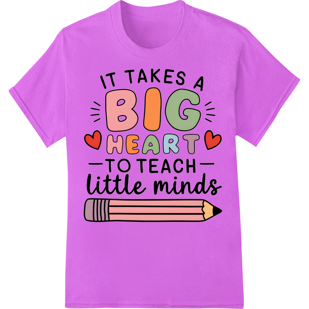 Inspire & Appreciate: Teacher's Day Heart & Pencil DTF Print on purple shirt - SUPERDTF-DTF Prints-DTF Transfers-Custom DTF Prints