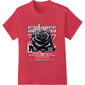 Unique personalized clothing for Sadgirl Gothic Monochrome Rose DTF Print Heat Transfer