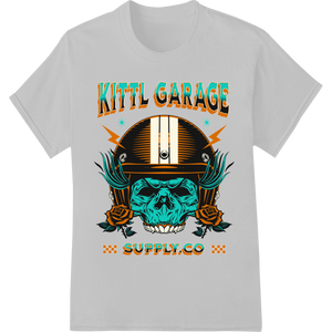 Vibrant DTF printing service print on Edgy Skull Motorcycle DTF Print - Kittl Garage Supply Co.