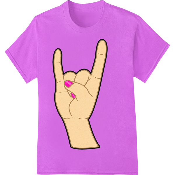 Retro Cassette Hand Horns DTF Print Heat Transfer on purple shirt - SUPERDTF-DTF Prints-DTF Transfers-Custom DTF Prints