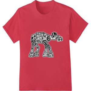 Durable custom t-shirts applied to Futuristic AT-AT Robot Walker Mech Sci-Fi Line Art