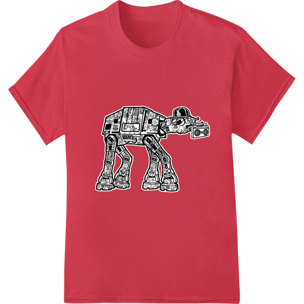 Durable custom t-shirts applied to Futuristic AT-AT Robot Walker Mech Sci-Fi Line Art