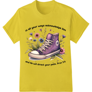 Purple Floral Sneaker Religious DTF Heat Transfer Design - High-quality custom DTF designs