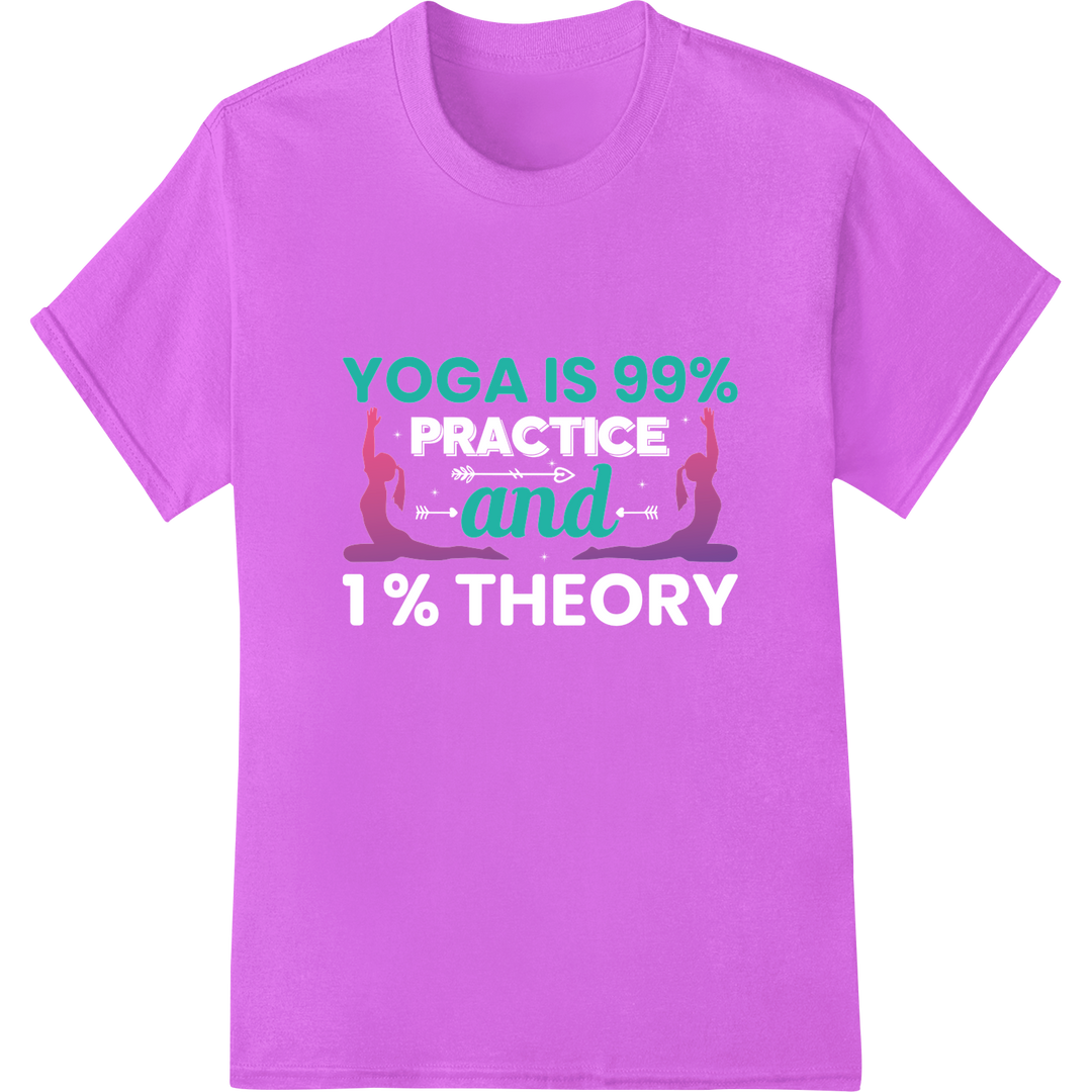 Immerse in Yoga's Essence: Bold DTF Print Heat Transfer on purple shirt - SUPERDTF-DTF Prints-DTF Transfers-Custom DTF Prints