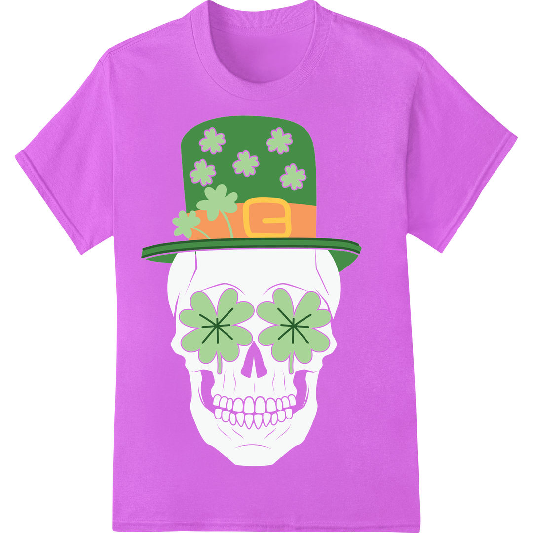 Lucky Charm: Vibrant Clover St. Patrick's Day DTF Print on purple shirt - SUPERDTF-DTF Prints-DTF Transfers-Custom DTF Prints