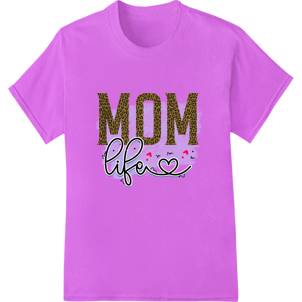 Celebrate Motherhood in Style with 'MOM life' DTF Print on purple shirt - SUPERDTF-DTF Prints-DTF Transfers-Custom DTF Prints