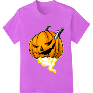 Durable direct to film printing applied to Spooky Jack-o'-Lantern Vector for Halloween Apparel