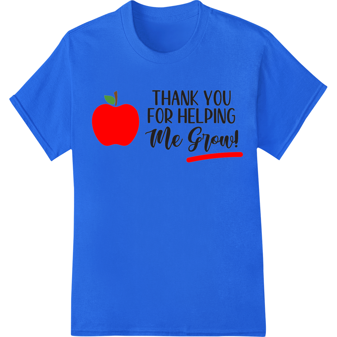 Thank You Teacher DTF Print - Heartfelt Apple Design on blue shirt - SUPERDTF-DTF Prints-DTF Transfers-Custom DTF Prints