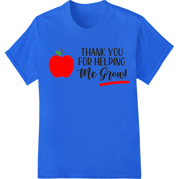 Thank You Teacher DTF Print - Heartfelt Apple Design on blue shirt - SUPERDTF-DTF Prints-DTF Transfers-Custom DTF Prints