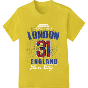 Expert custom apparel craftsmanship on Vintage London 31 England - Patriotic British DTF Print