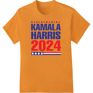 Vibrant innovative apparel printing print on Kamala Harris 2024: Bold Patriotic Election Heat Transfer