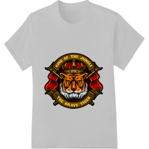 Cutting-edge custom t-shirts featured on Fierce King of the Jungle Brave Tiger Emblem DTF Print