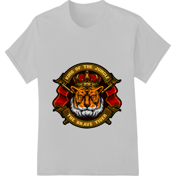 Cutting-edge custom t-shirts featured on Fierce King of the Jungle Brave Tiger Emblem DTF Print