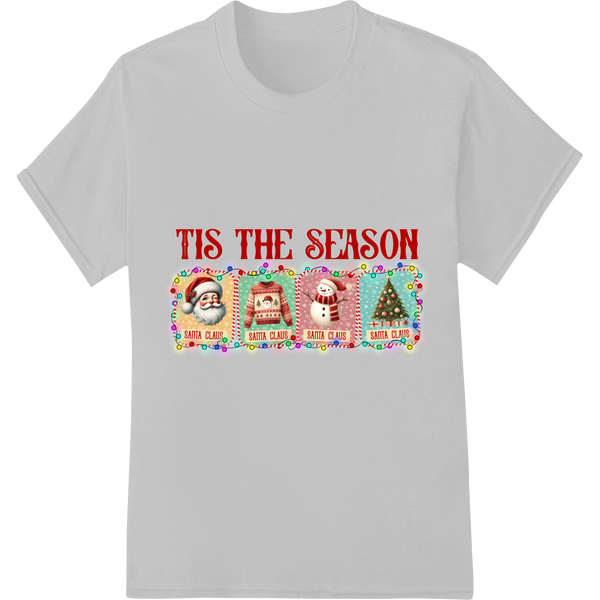 Groovy Retro Christmas Heat Transfer Print | DTF Transfer on white shirt - SUPERDTF-DTF Prints-DTF Transfers-Custom DTF Prints