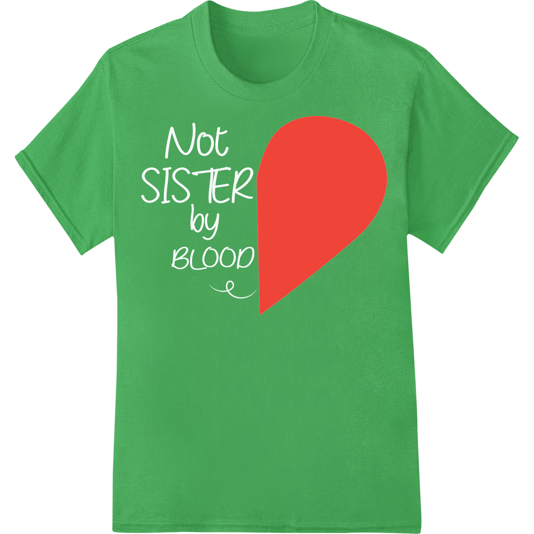 Bold Red Heart: Timeless Symbol of Love & Friendship on green shirt - SUPERDTF-DTF Prints-DTF Transfers-Custom DTF Prints