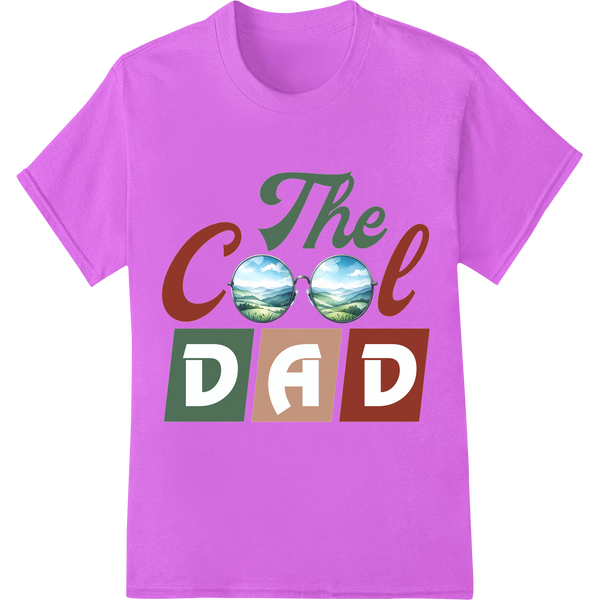 The Cool Dad Funny Father's Day Mountain DTF Print Transfer on purple shirt - SUPERDTF-DTF Prints-DTF Transfers-Custom DTF Prints