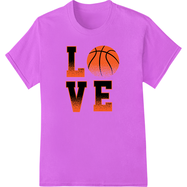 Score Big with this Basketball Valentine's Day DTF Print on purple shirt - SUPERDTF-DTF Prints-DTF Transfers-Custom DTF Prints