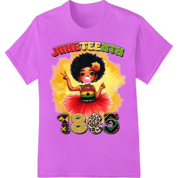 Spirited Juneteenth 1865 Girl | Black History DTF Print on purple shirt - SUPERDTF-DTF Prints-DTF Transfers-Custom DTF Prints