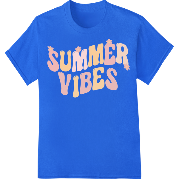 Embrace the Season with Super DTF's 'Summer Vibes' Design on blue shirt - SUPERDTF-DTF Prints-DTF Transfers-Custom DTF Prints