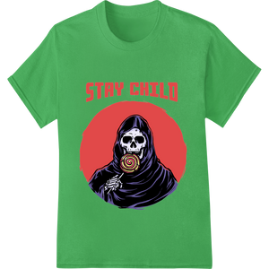 Stay Child: Edgy Skull Halloween DTF Print by Super DTF featuring professional direct to film printing