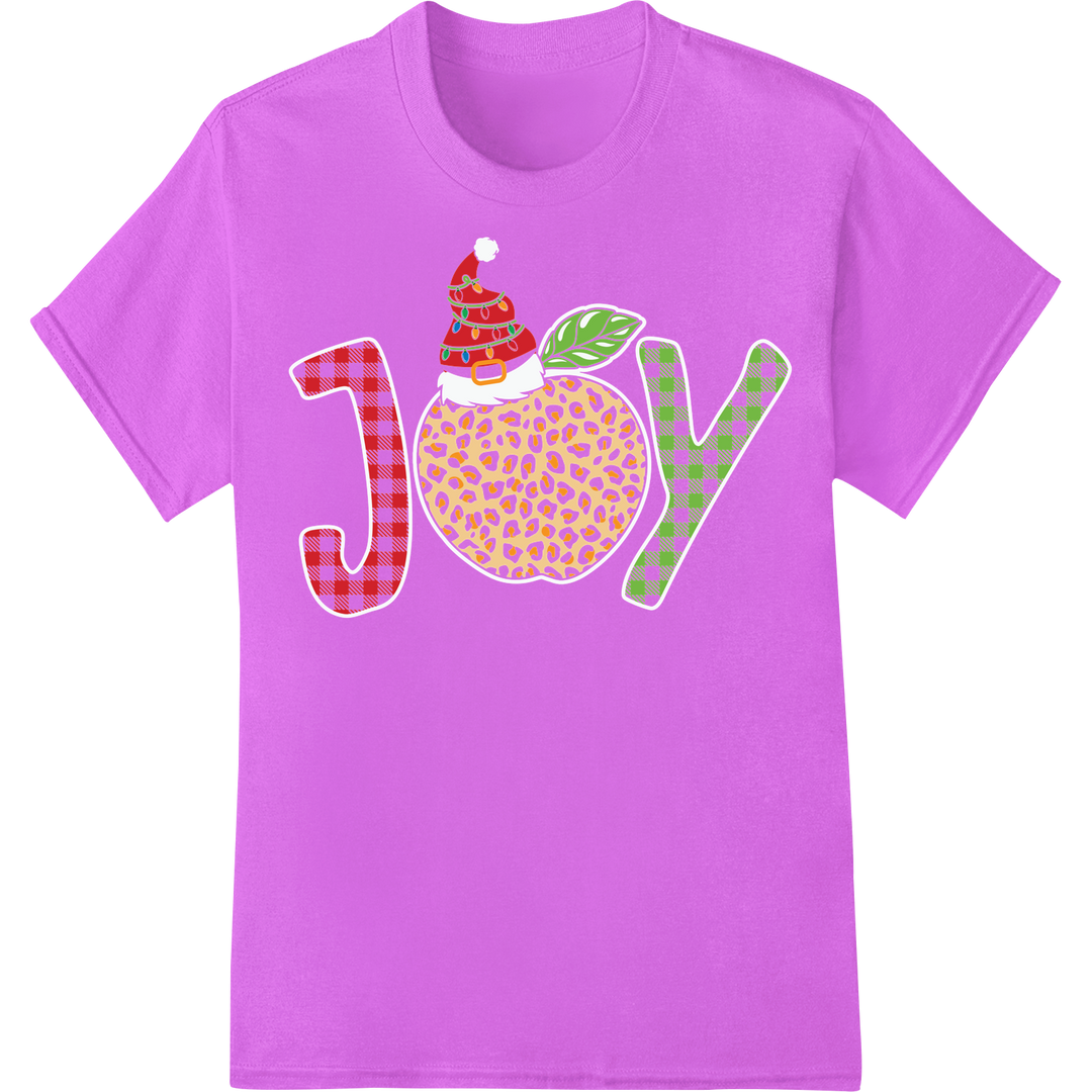 Retro Christmas Joy Typography DTF Print Heat Transfer on purple shirt - SUPERDTF-DTF Prints-DTF Transfers-Custom DTF Prints