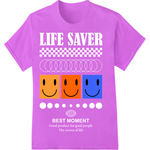 Expert bulk t-shirt printing craftsmanship on Smiley Face Emoji Heat Transfers - Spread Joy & Positivity