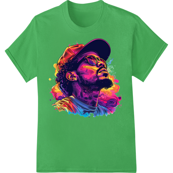 Enigma: Bold Abstract Portrait Print | Super DTF on green shirt - SUPERDTF-DTF Prints-DTF Transfers-Custom DTF Prints