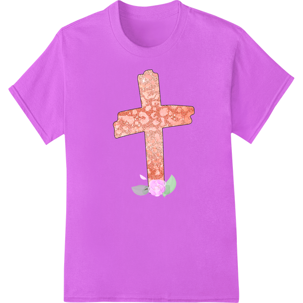 Innovative innovative apparel printing design on Floral Easter Cross DTF Print Heat Transfer - Super DTF