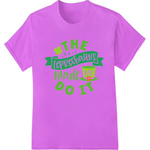 Leprechaun Mischief: St. Patrick's Day DTF Print Transfer on purple shirt - SUPERDTF-DTF Prints-DTF Transfers-Custom DTF Prints