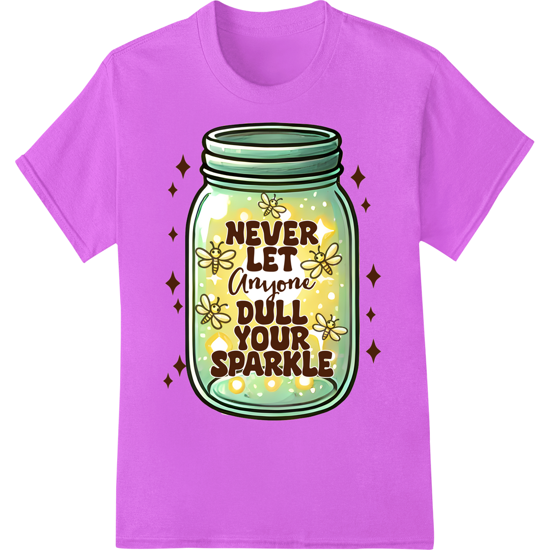 Retro Sparkle: Never Let Anyone Dull Your Shine | DTF Print on purple shirt - SUPERDTF-DTF Prints-DTF Transfers-Custom DTF Prints