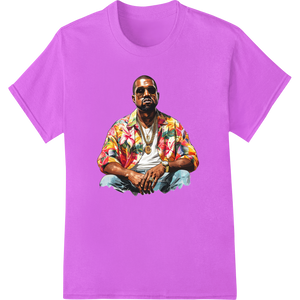 Vibrant Floral Portrait: Colorful DTF Print Heat Transfer enhanced with professional bulk t-shirt printing