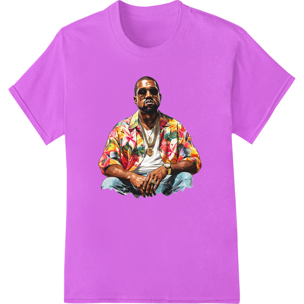 Vibrant Floral Portrait: Colorful DTF Print Heat Transfer enhanced with professional bulk t-shirt printing