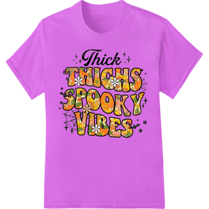 Thick Thighs Spooky Vibes: Embrace Your Inner Halloween Queen with custom vibrant DTF prints artwork