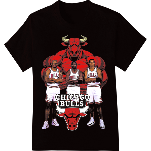 Fierce Bulls Basketball DTF Print Heat Transfer on black shirt - SUPERDTF-DTF Prints-DTF Transfers-Custom DTF Prints