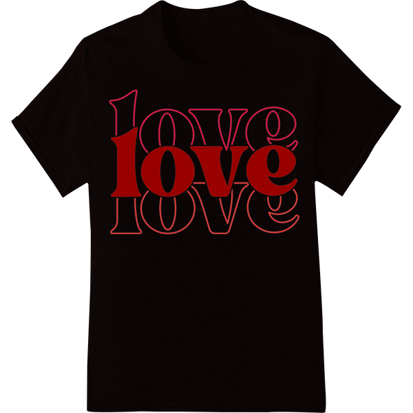 Vibrant 'Love' DTF Print Heat Transfer for Valentine's Day on black shirt - SUPERDTF-DTF Prints-DTF Transfers-Custom DTF Prints