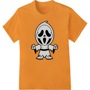 Spooky Ghost Cartoon Character Halloween DTF Transfer showcasing advanced digital printing technology