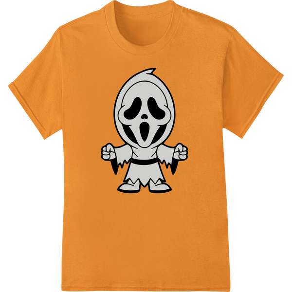 Spooky Ghost Cartoon Character Halloween DTF Transfer showcasing advanced digital printing technology