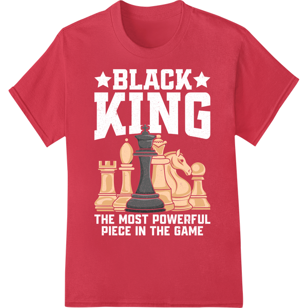 Checkmate Your Style: Bold Chess Piece DTF Print Transfer on red shirt - SUPERDTF-DTF Prints-DTF Transfers-Custom DTF Prints