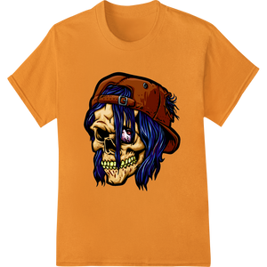 Durable dtf printer applied to Eerie Pirate Skull: Edgy Halloween DTF Print Transfer