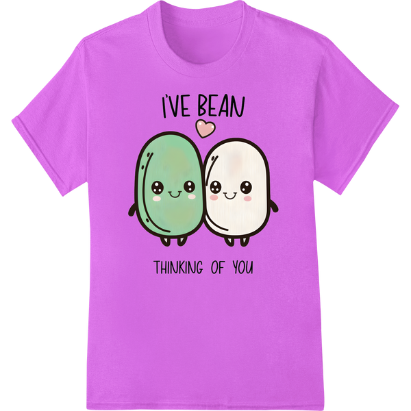 Adorable 'I've Bean Thinking of You' DTF Print Heat Transfer on purple shirt - SUPERDTF-DTF Prints-DTF Transfers-Custom DTF Prints