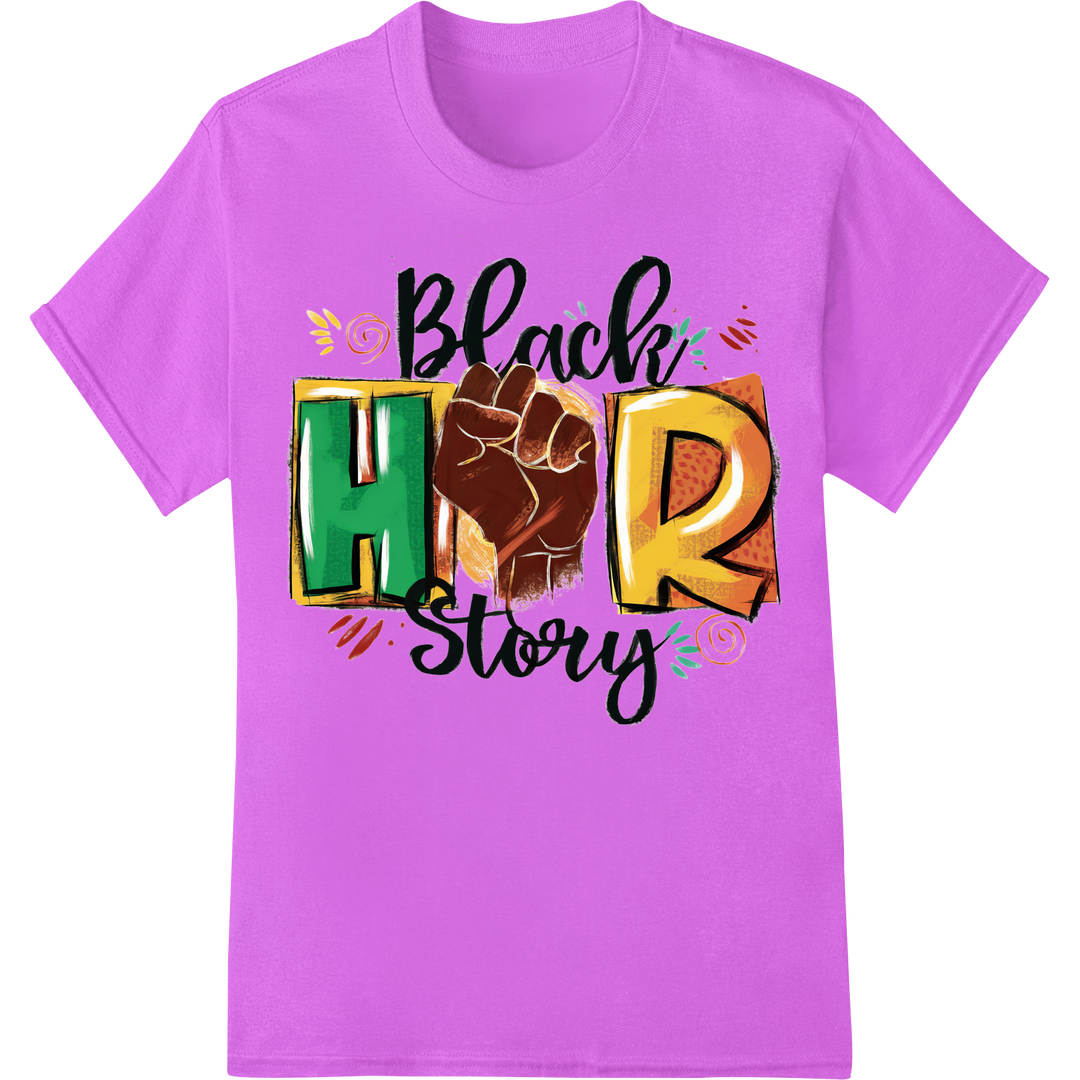 Bold Black History Month DTF Print | Empowering Design on purple shirt - SUPERDTF-DTF Prints-DTF Transfers-Custom DTF Prints