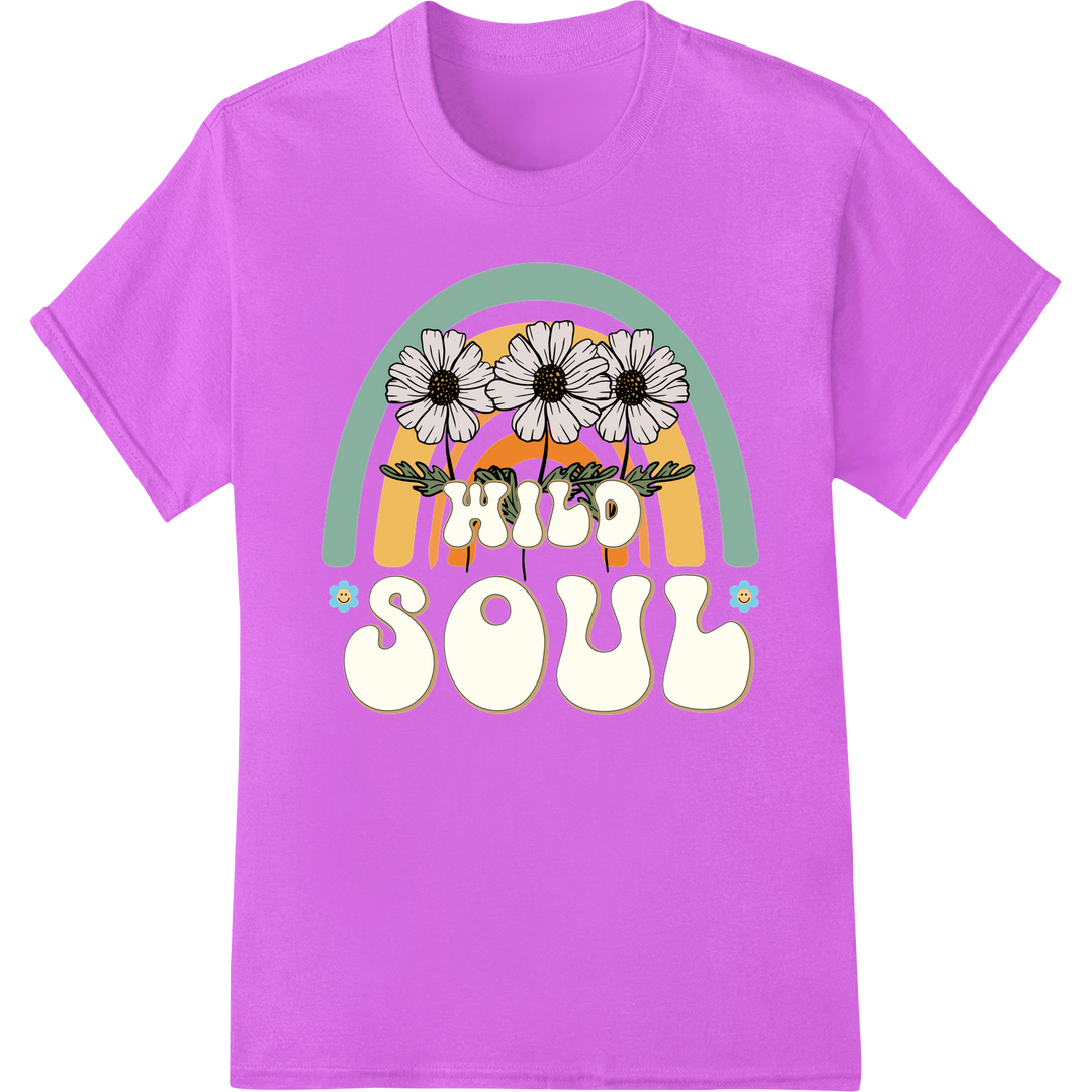 Empower Women with Mind Soul Feminist Floral DTF Print on purple shirt - SUPERDTF-DTF Prints-DTF Transfers-Custom DTF Prints