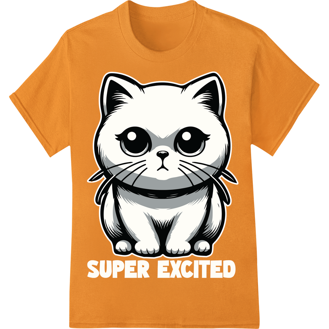 Spooky Cartoon Cat DTF Print Heat Transfer | Halloween Fun on orange shirt - SUPERDTF-DTF Prints-DTF Transfers-Custom DTF Prints