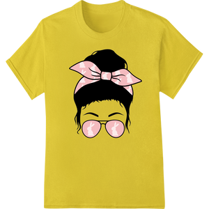 Stylish Girl with Pink Bow and Sunglasses DTF Print - High-quality DTF heat transfers