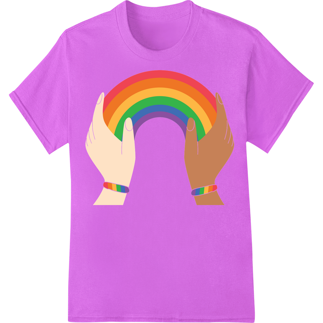 Rainbow Hands of Pride - LGBT Design for DTF Printing on purple shirt - SUPERDTF-DTF Prints-DTF Transfers-Custom DTF Prints