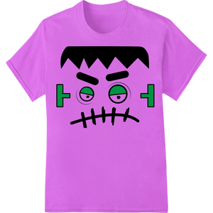 Spooky Frankenstein Face Heat Transfer - Halloween Fun showcasing advanced custom merchandise technology