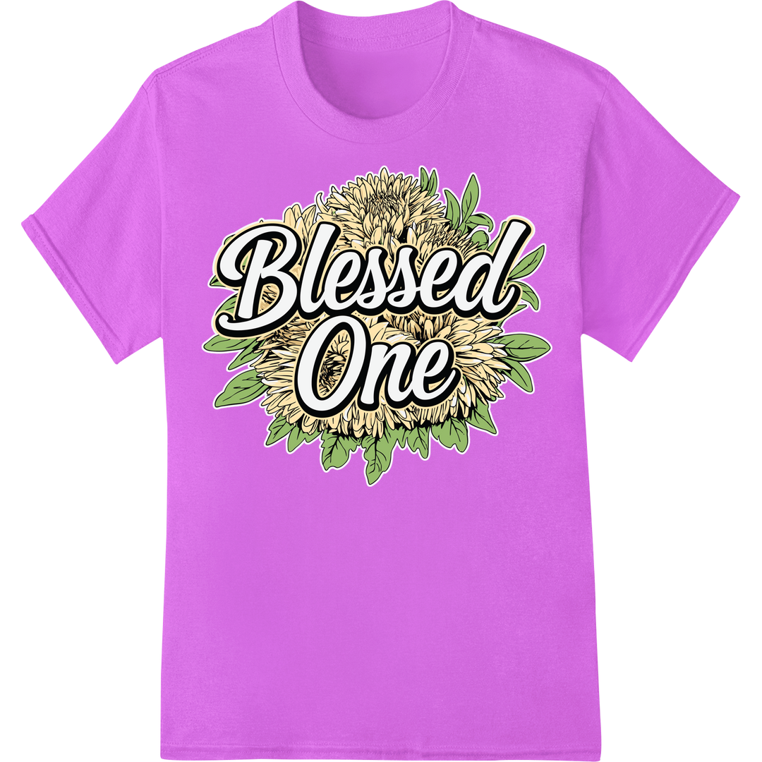 Blessed One: Inspiring DTF Print Heat Transfer Design on purple shirt - SUPERDTF-DTF Prints-DTF Transfers-Custom DTF Prints