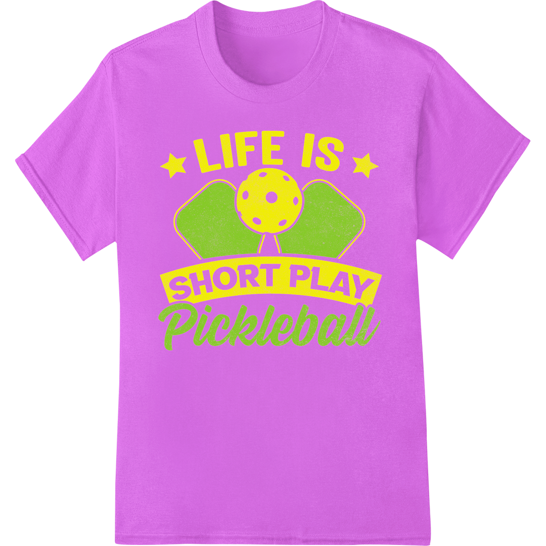 Serve Up Style: Bold Pickleball DTF Print Heat Transfer on purple shirt - SUPERDTF-DTF Prints-DTF Transfers-Custom DTF Prints