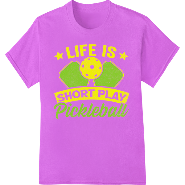 Serve Up Style: Bold Pickleball DTF Print Heat Transfer on purple shirt - SUPERDTF-DTF Prints-DTF Transfers-Custom DTF Prints